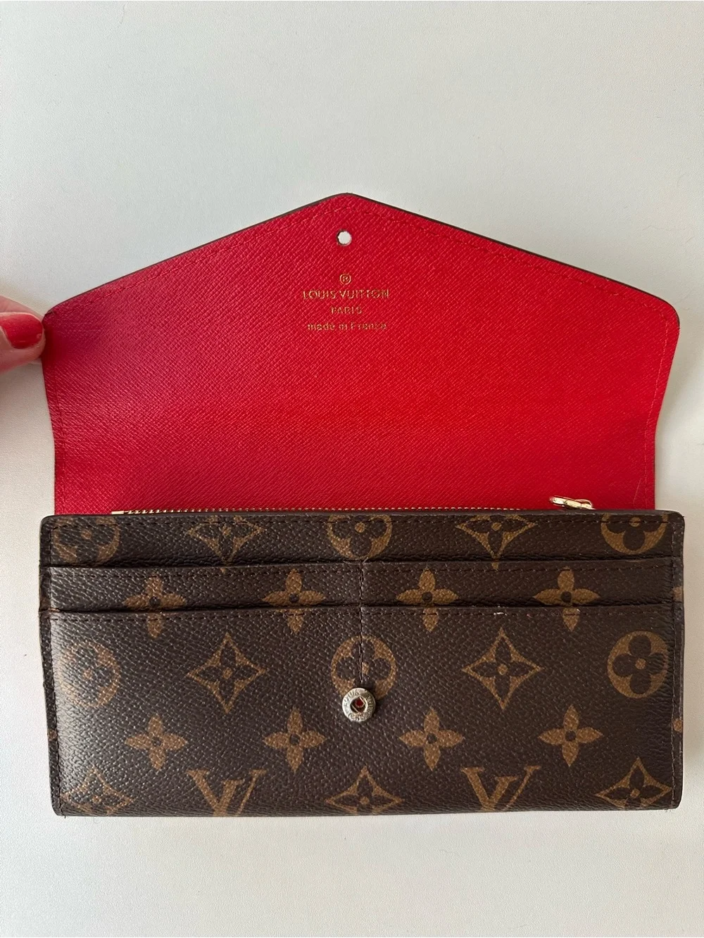 Louis Vuitton Sarah Envelope Wallet - Brown and Red